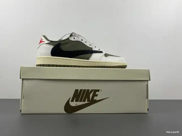 Rep TBkick LOW OLIVE SCOTT OG TRAVIS AIR MEDIUM 1 DM7866-200 X JORDAN 0512